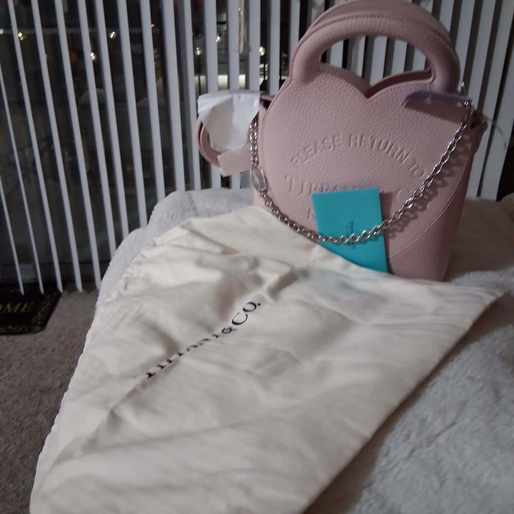 Tiffany & Co. Pink Leather Small Women's Tote Bag NWT - Picture 5 of 8